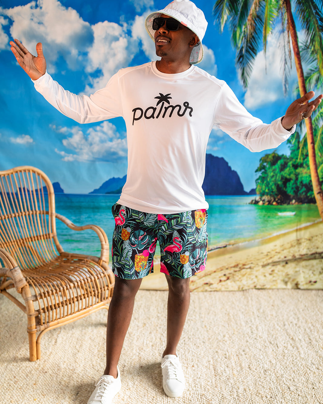 Palmr Style Mens SunVibe Shirt White sun water resort wear self-care