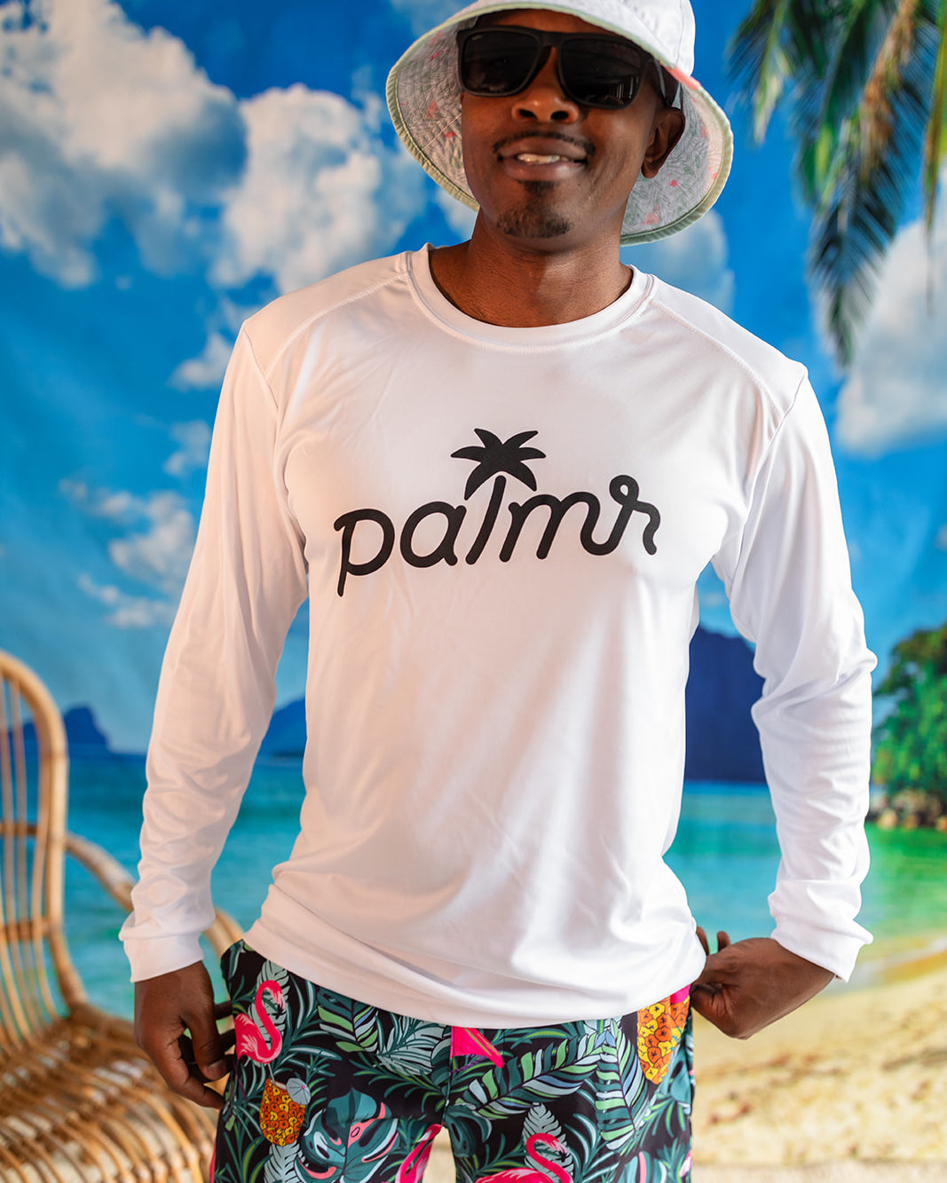 Palmr Style Mens SunVibe Shirt White sun water resort wear self-care