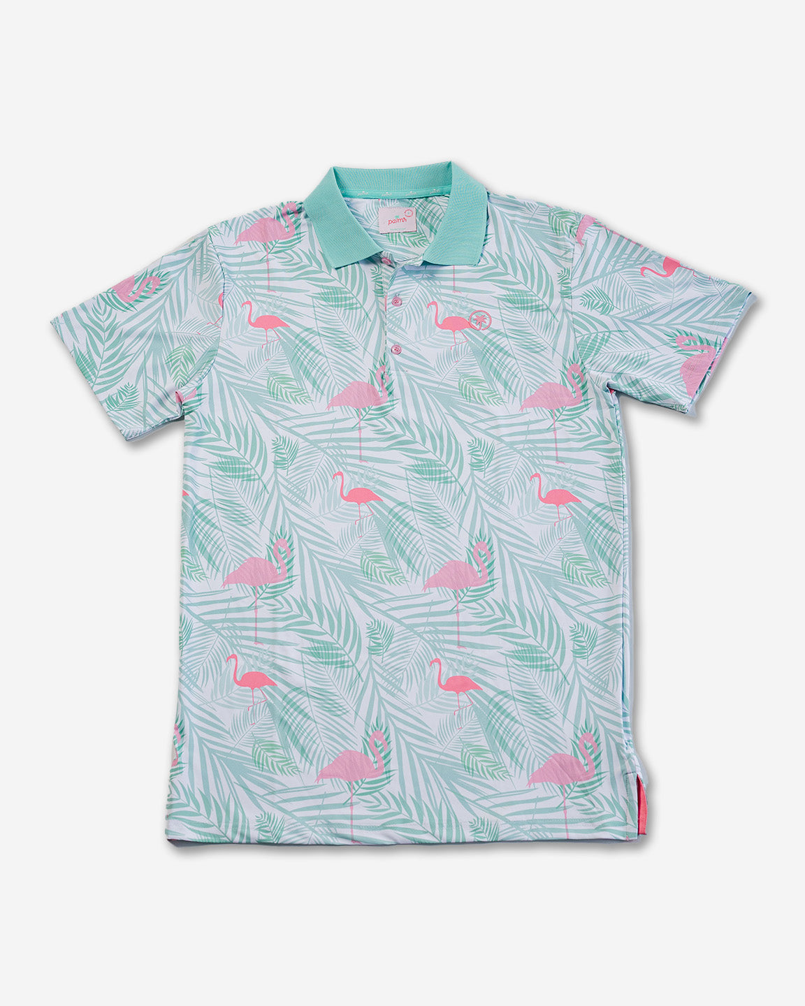 Palmr Style Mens island breeze Polos White Palm Tree Resort Wear Selfcare T1D type1diabetes