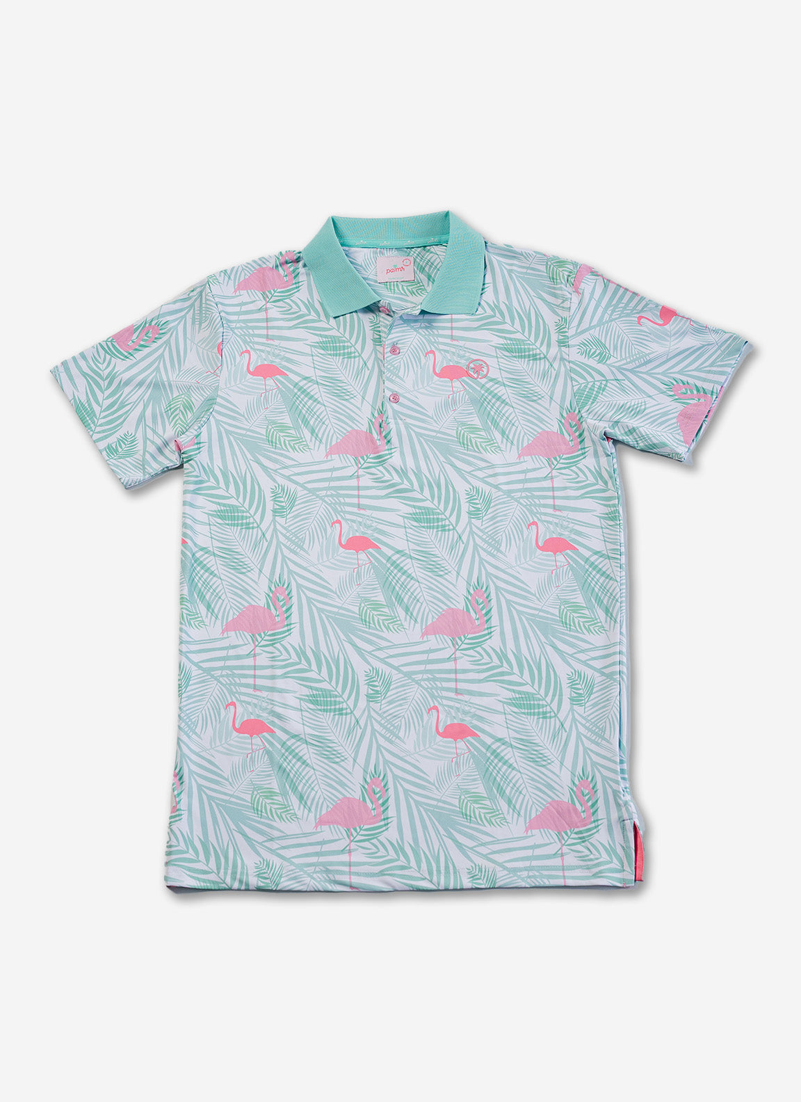 Palmr Style Mens island breeze Polos White Palm Tree Resort Wear Selfcare T1D type1diabetes