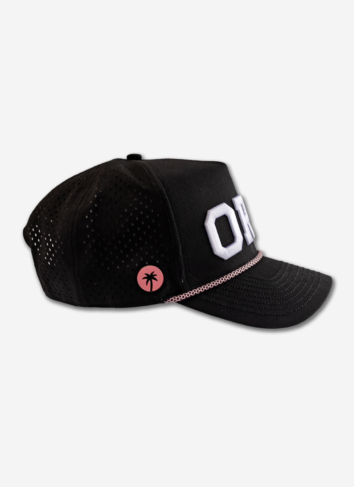 Palmr Style ORL orlando rope hat mens Black pink palm tree snapback