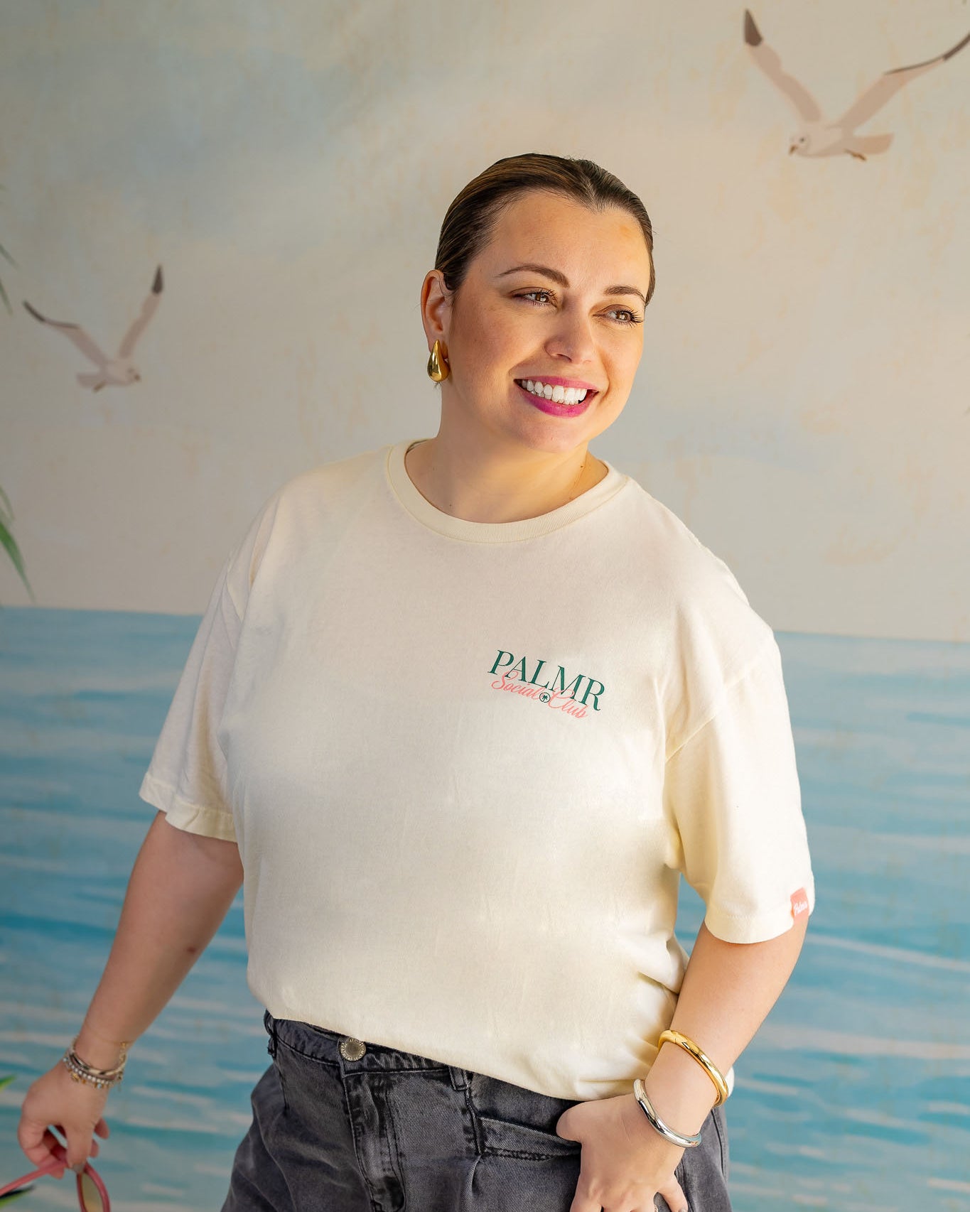 Palmr Style Palmr Socal Club tee Vintage Washed Creme Short sleeve shirt