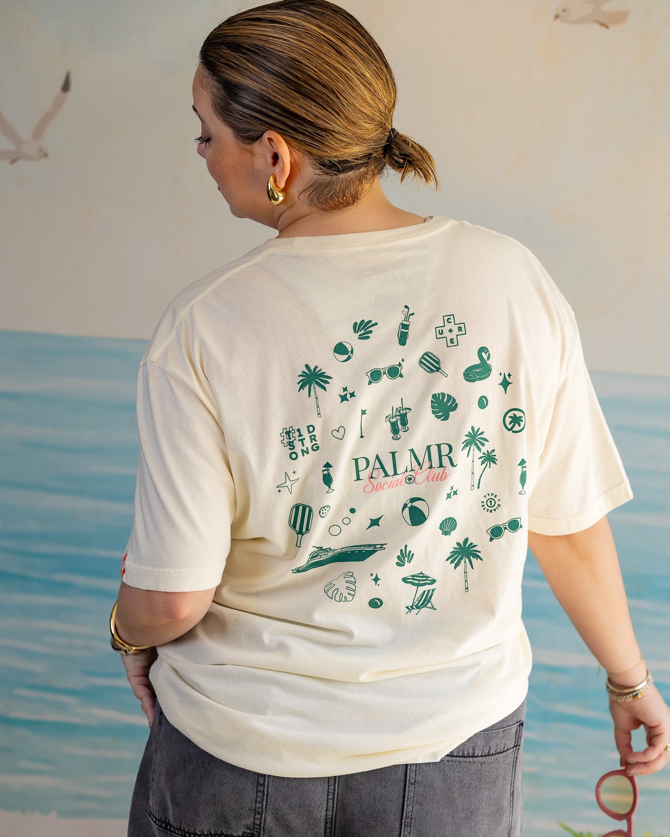 Palmr Style Palmr Socal Club tee Vintage Washed Creme Short sleeve shirt