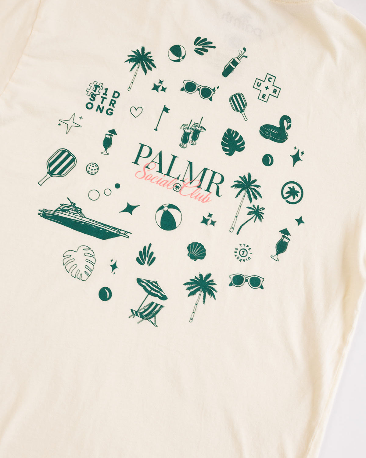 Palmr Style Palmr Socal Club tee Vintage Washed Creme Short sleeve shirt