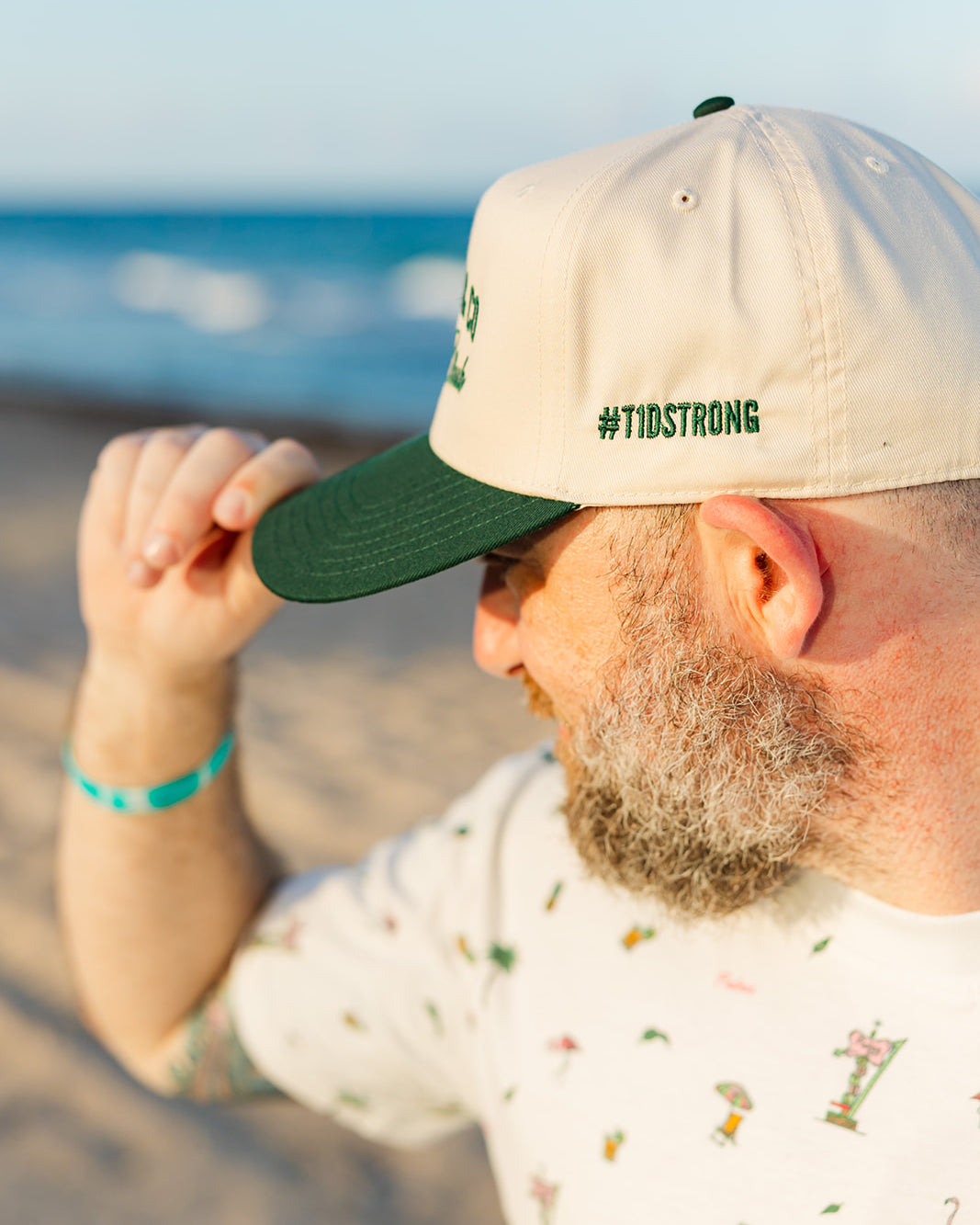 Palmr Style Social Club Hat Forest Green Natural Palm tree Resort Wear Selfcare T1D T1Dstrong