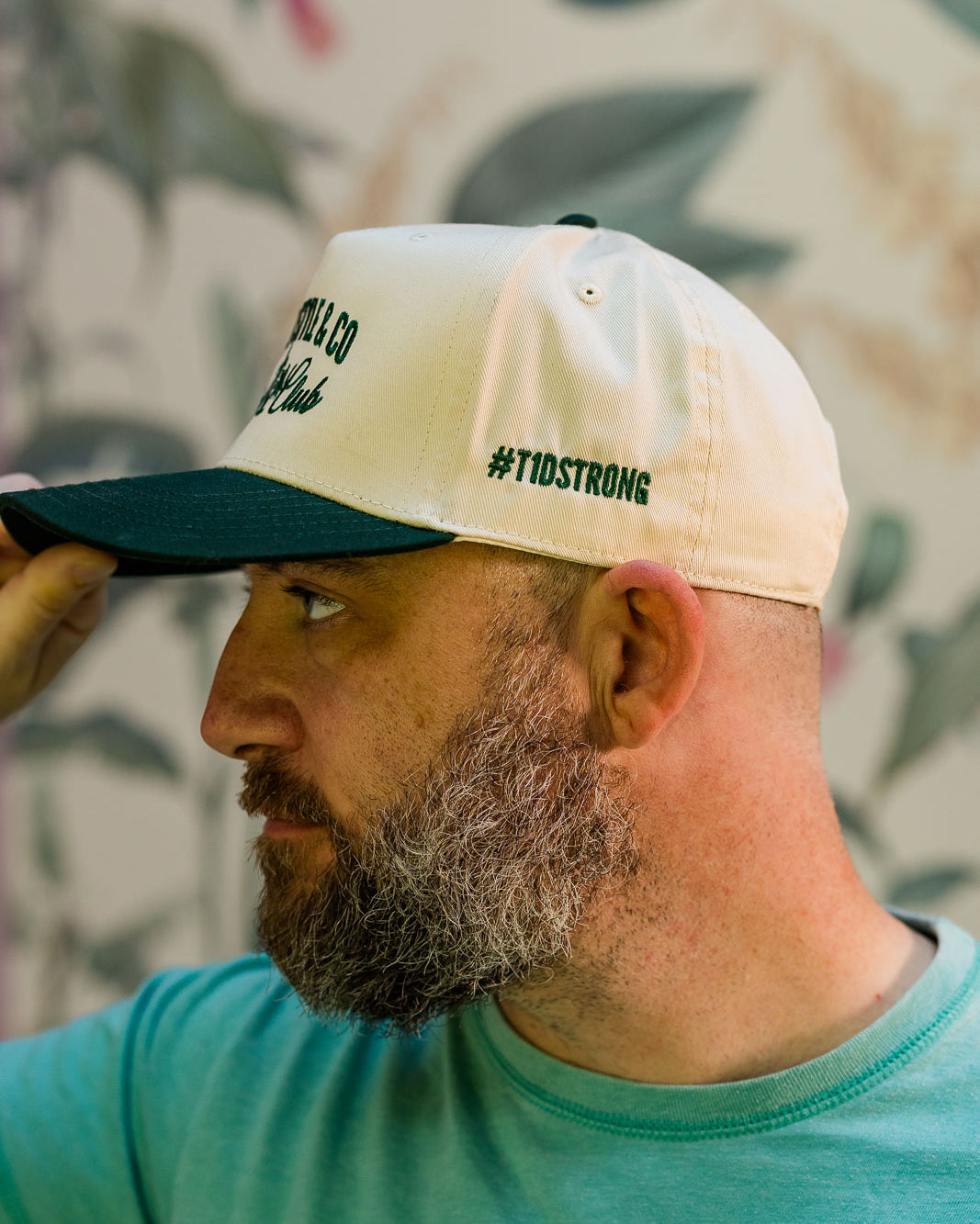 Palmr Style Social Club Hat Forest Green Natural Palm tree Resort Wear Selfcare T1D T1Dstrong