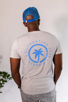 Palmr Style Unisex Touched By Type One White Tee Supporting T1D Soft Short Sleeve Palm Tree Resort wear Self-Care