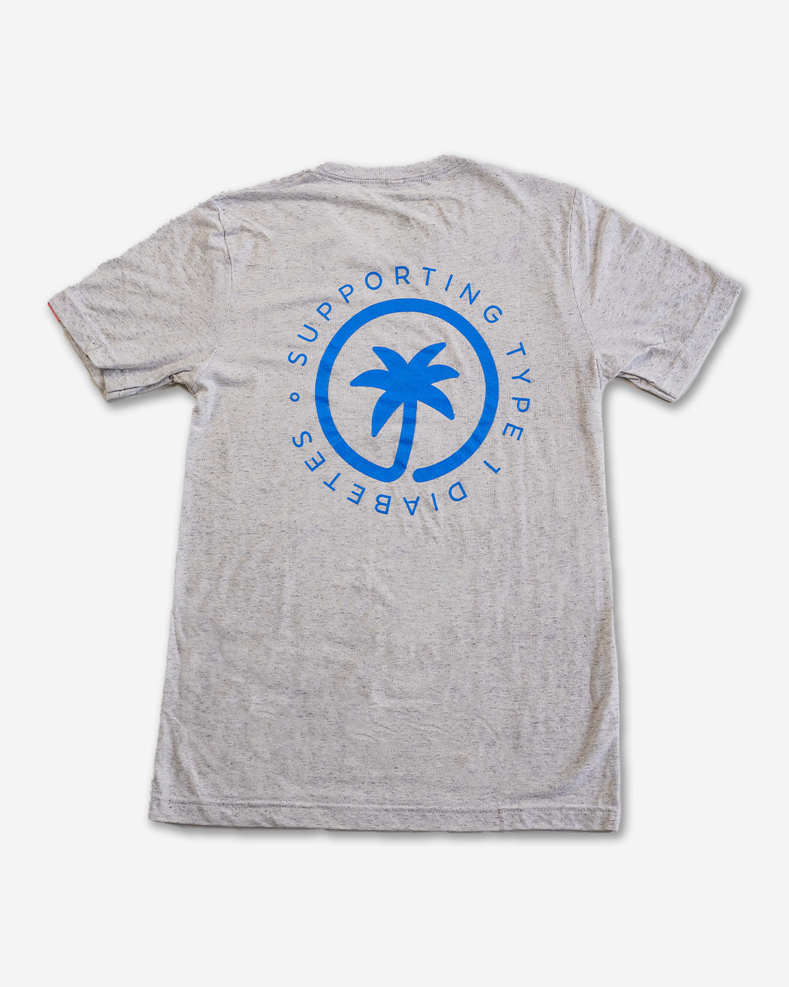 Palmr Style Unisex Touched By Type One White Tee Supporting T1D Soft Short Sleeve Palm Tree Resort wear Self-Care
