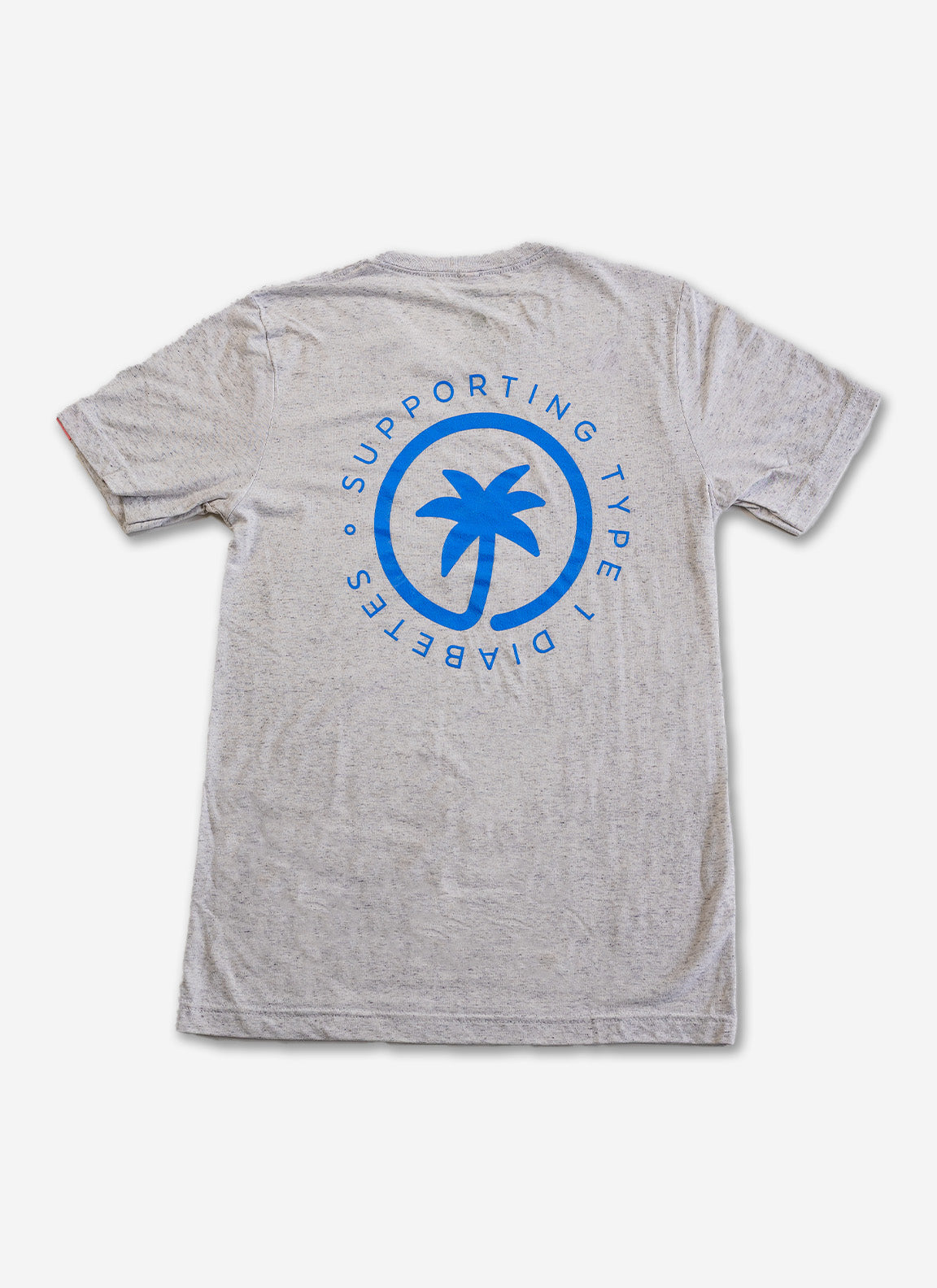 Palmr Style Unisex Touched By Type One White Tee Supporting T1D Soft Short Sleeve Palm Tree Resort wear Self-Care