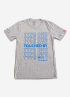 Palmr Style Unisex Touched By Type One White Tee Supporting T1D Soft Short Sleeve Palm Tree Resort wear Self-Care