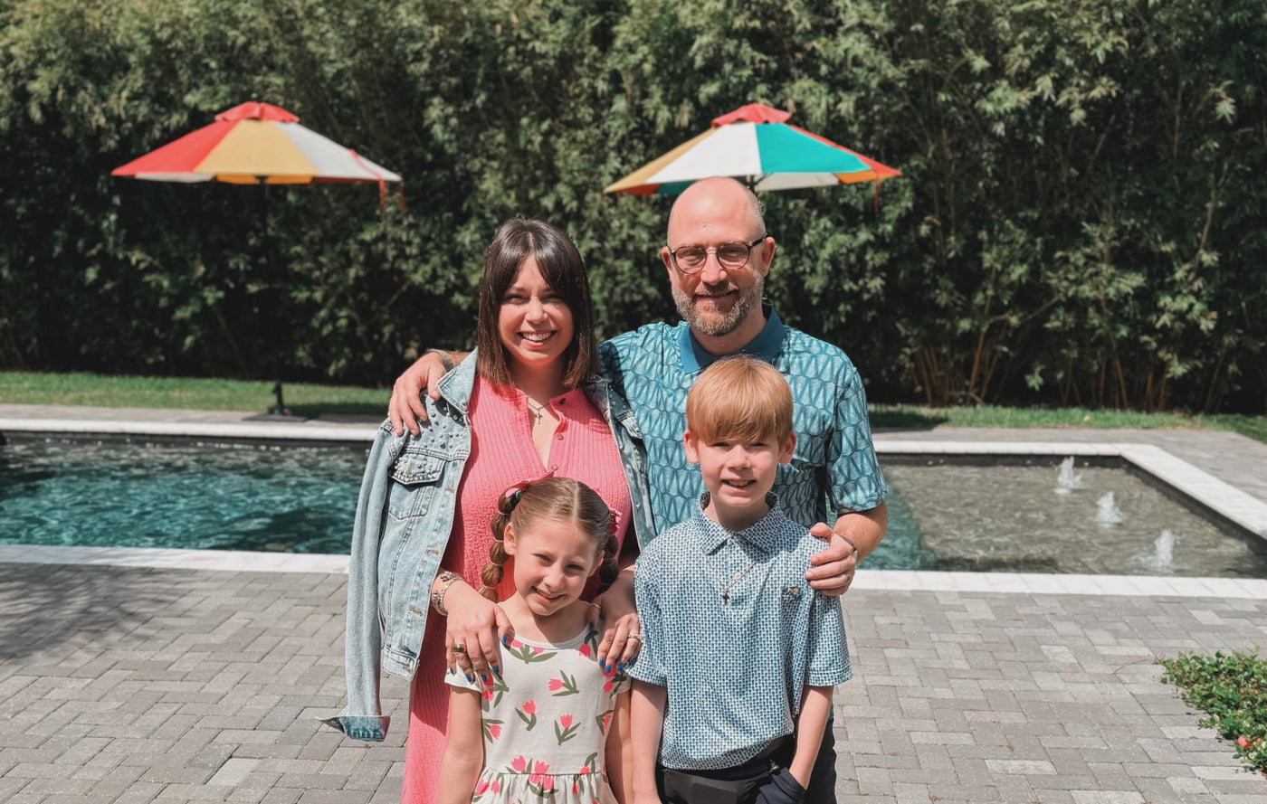 Palmr Style Nick and Rebecca with Family Supporting Type 1 Diabetes