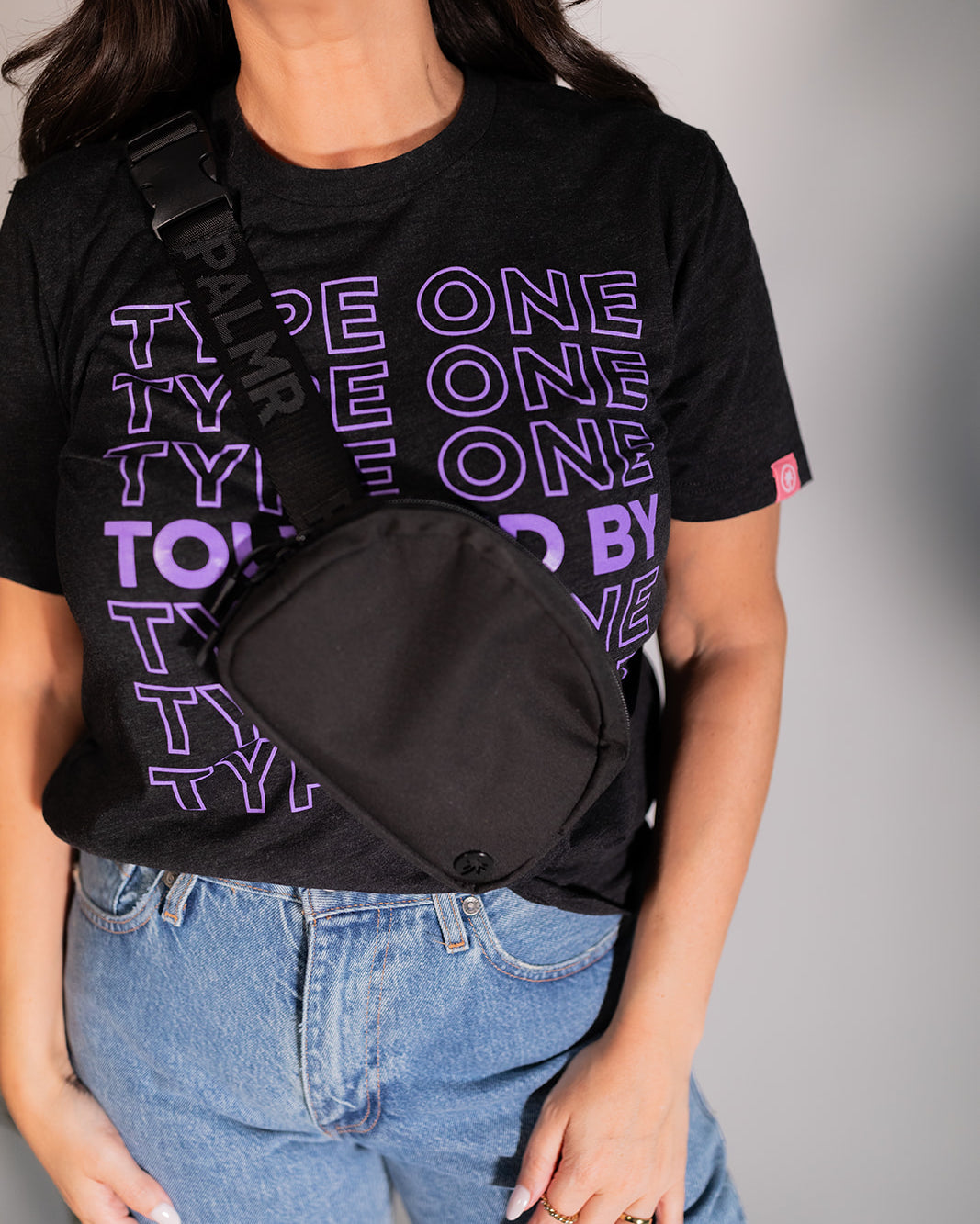 Palmr Style Black Belt Bag T1D Insulin Pump Bag Resort Wear Self-Care