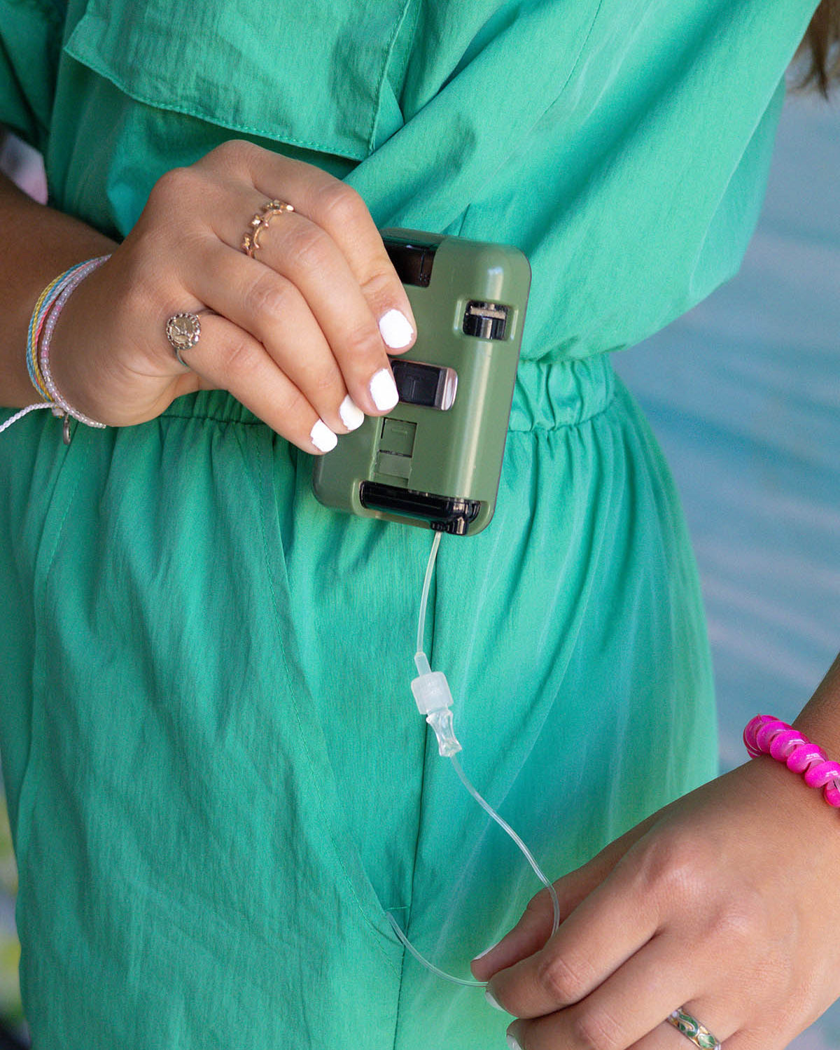 Palmr Style Womens Caddie Green Jumpsuit Cargo Pockets Golf Palm Tree Resort Wear Self-Care T1D