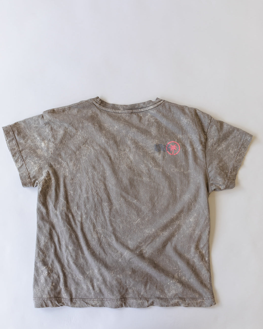 Palmr Style Womens Greeting from Short sleeve grey tshirt tropical self- care