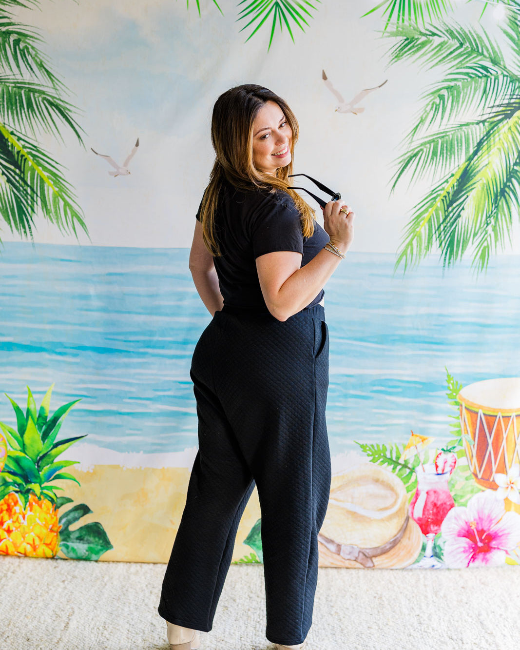 Palmr Style Womens Midnight luxe pants Black Resort Wear Selfcare T1D