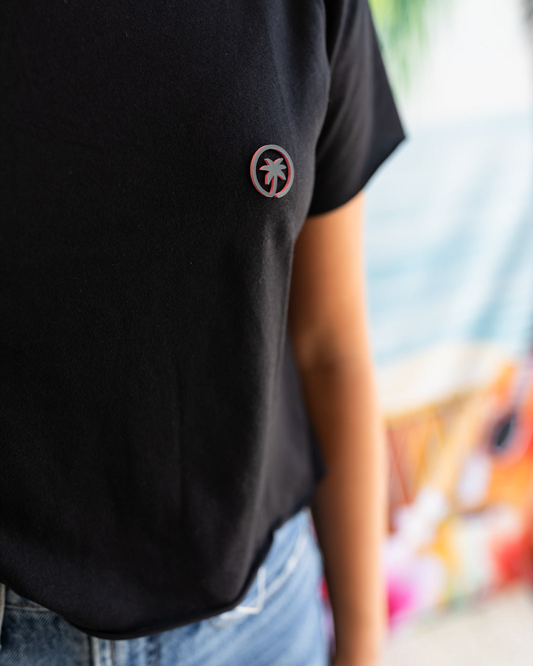 Palmr Style Womens Monica Go To Black Top Crop Cropped Palm Tree Resort Wear Self-Care T1D