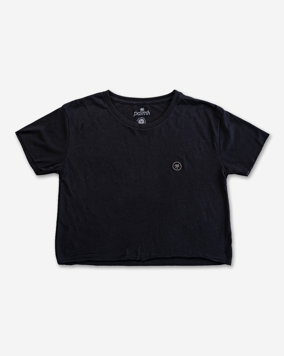 Palmr Style Womens Monica Go To Black Top Crop Cropped Palm Tree Resort Wear Self-Care T1D