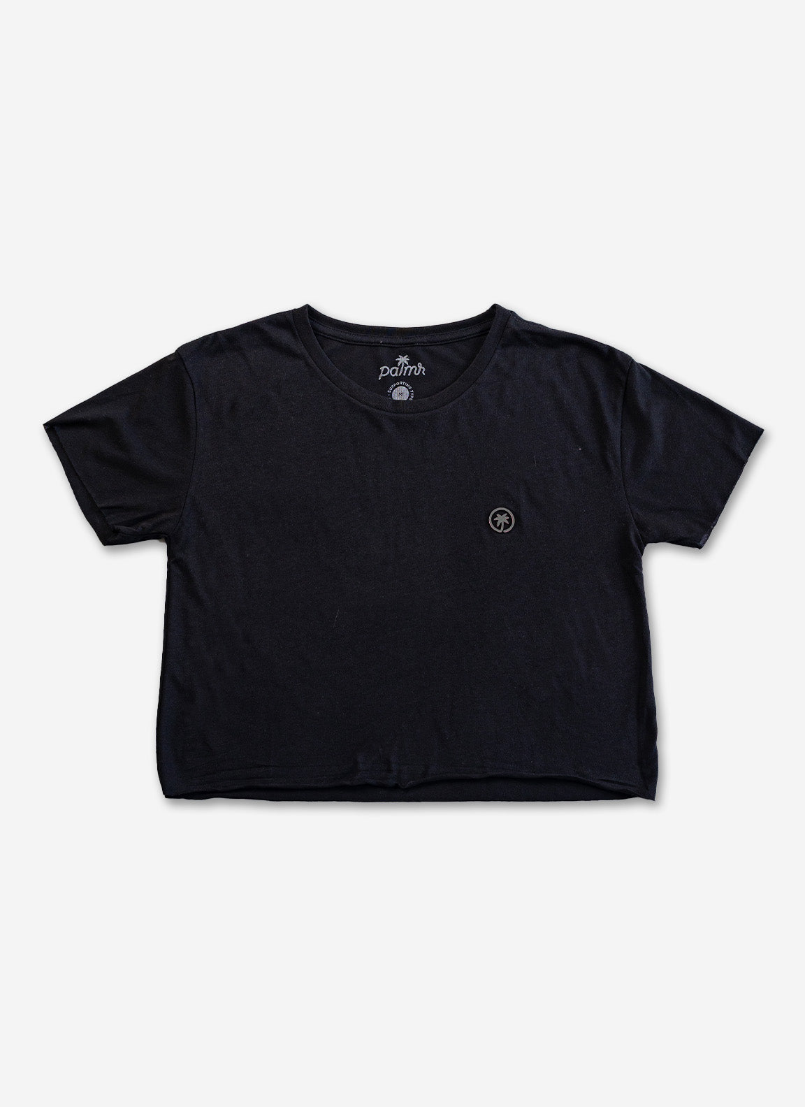 Palmr Style Womens Monica Go To Black Top Crop Cropped Palm Tree Resort Wear Self-Care T1D