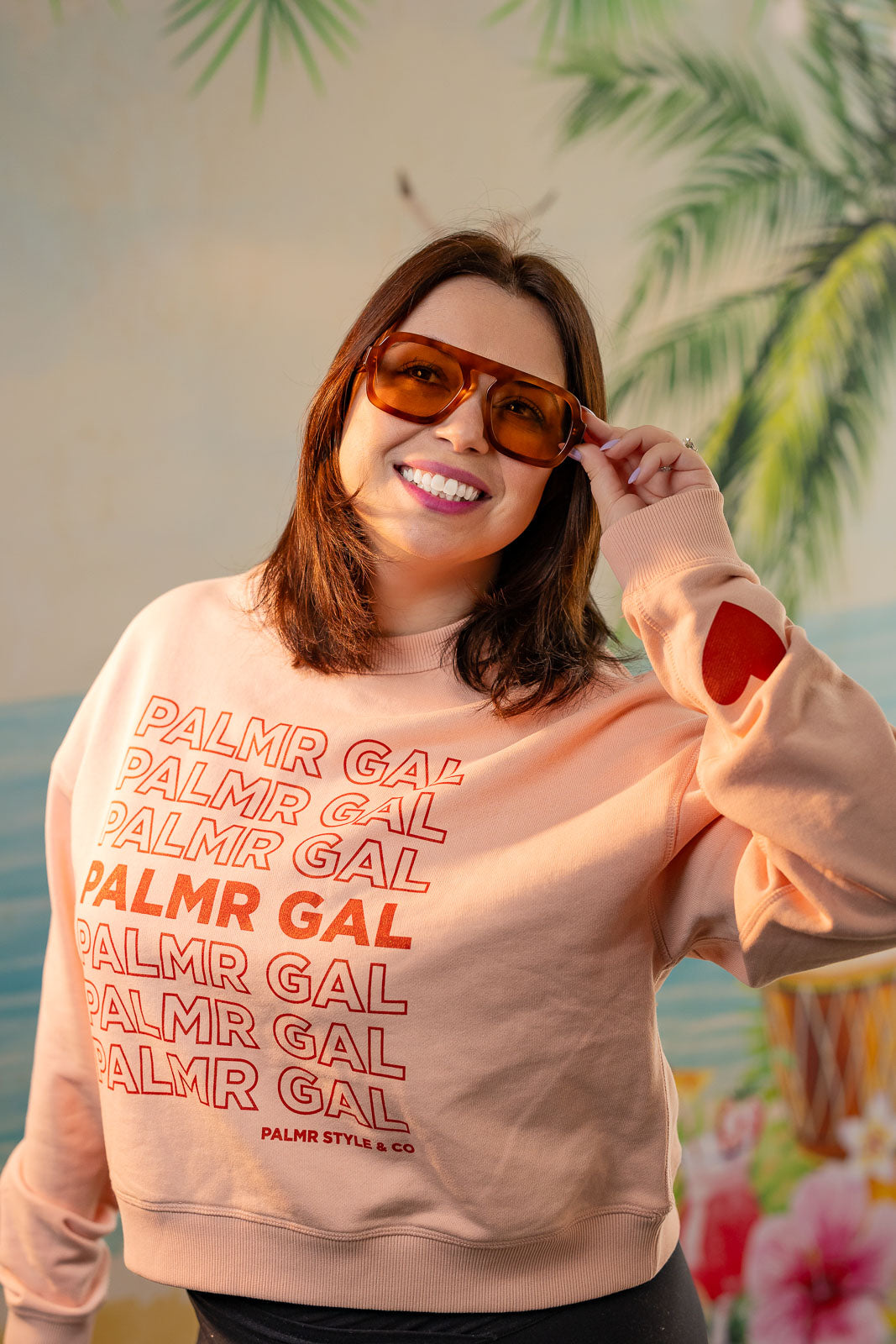 Palmr Style Womens PalmrGal Pink Sweatshirt valentine day Selfcare