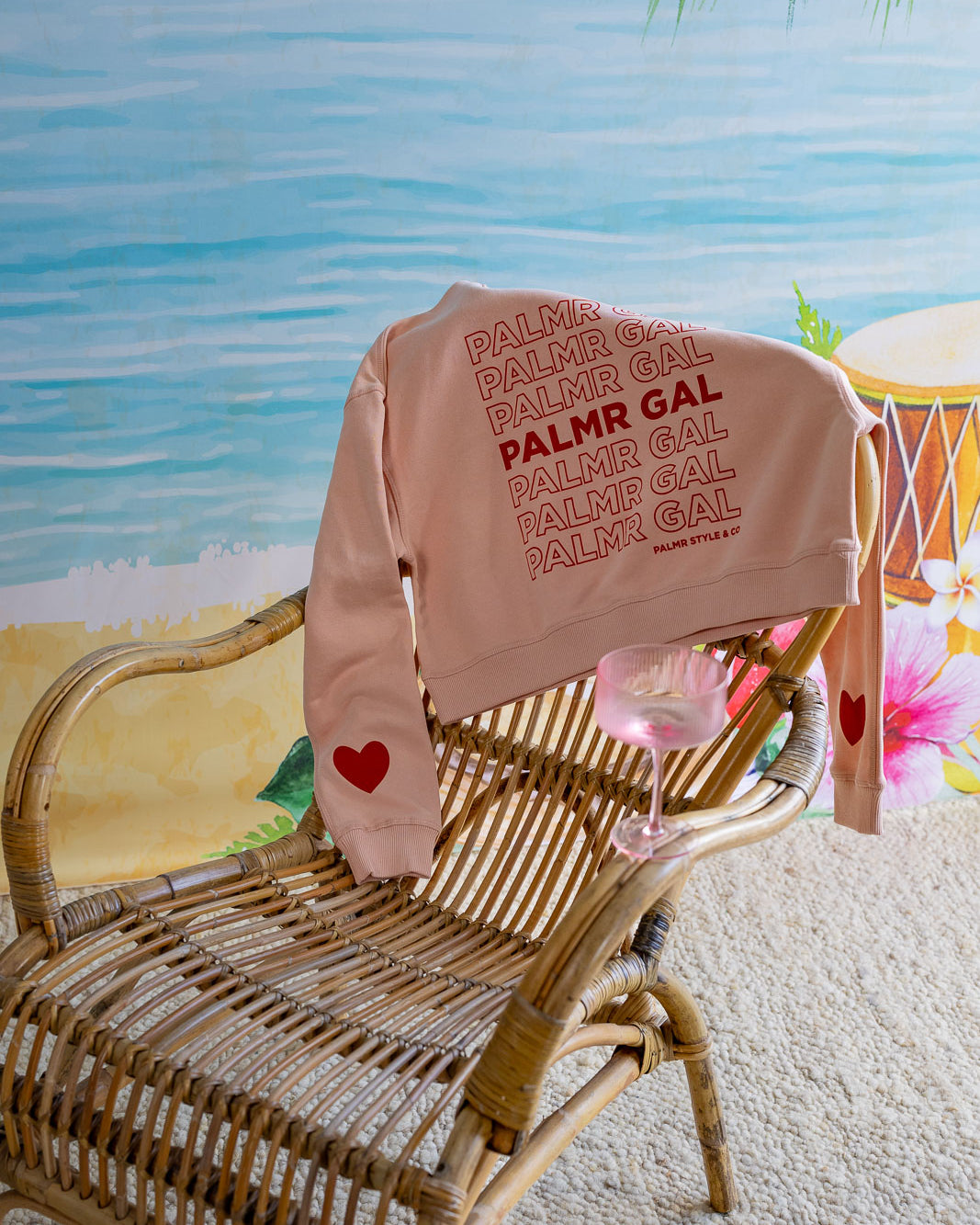 Palmr Style Womens PalmrGal Pink Sweatshirt valentine day Selfcare