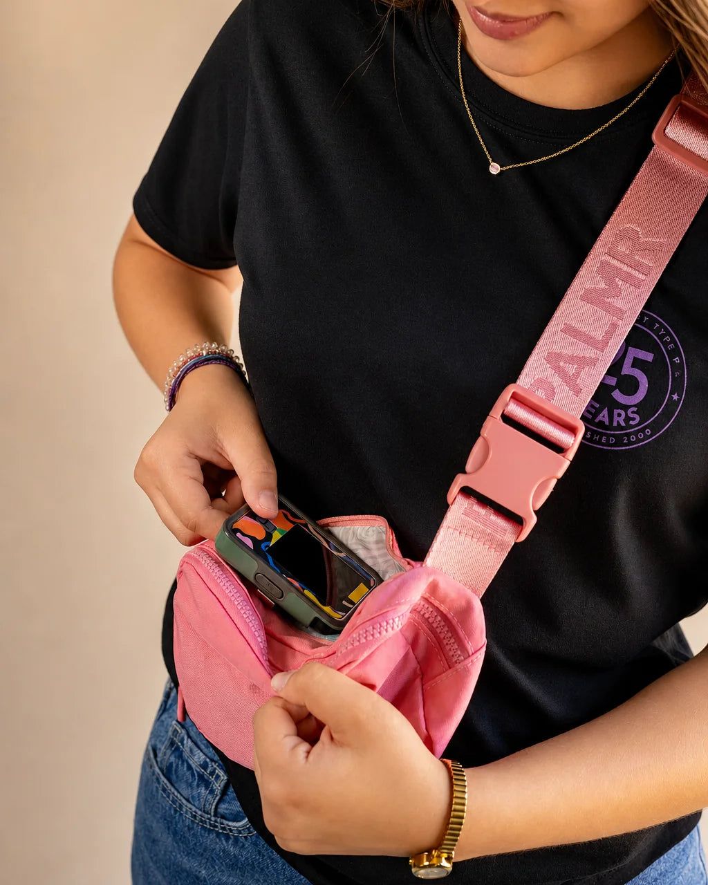 The Resilient Belt Bag | Diabetes Bag (Pink) — view 6 | Palmr Style