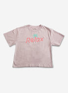 Palmr Style Womens Relax Tee Orchid Pink Purple Palm Tree Resort Wear Self-Care T1D