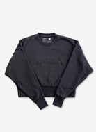 Palmr Style Womens Retreat Crew Sweatshirt Crop Heavyweight Black Resort Wear Selfcare T1D