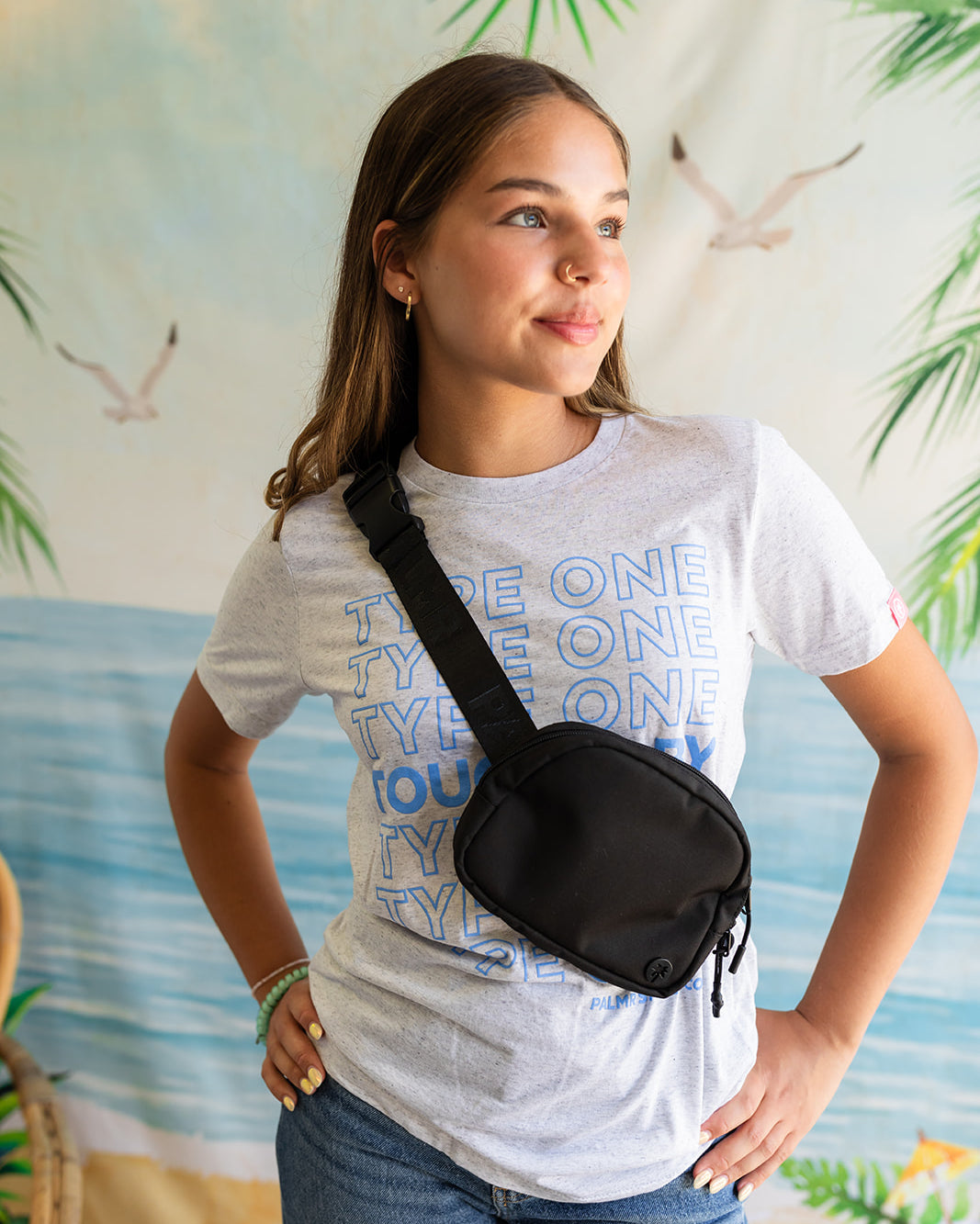 Palmr Style Black Belt Bag T1D Insulin Pump Bag Resort Wear Self-Care