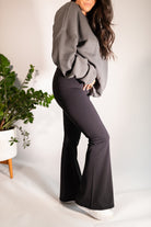 Palmr Style Throwback High Waist Flare Legging Black crossover high waited flare yoga pants resort wear athleisure wear self-care