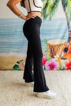 Palmr Style Throwback High Waist Flare Legging Black crossover high waited flare yoga pants resort wear athleisure wear self-care