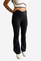 Palmr Style Throwback High Waist Flare Legging Black crossover high waited flare yoga pants resort wear athleisure wear self-care