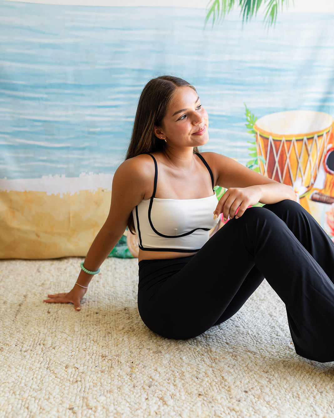 Palmr Style Throwback High Waist Flare Legging Black crossover high waited flare yoga pants resort wear athleisure wear self-care