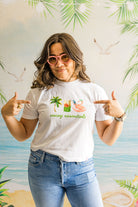 Palmr Style Womens Vacay Essentials Boxy Tee Palm Tree Resort Wear Selfcare T1D