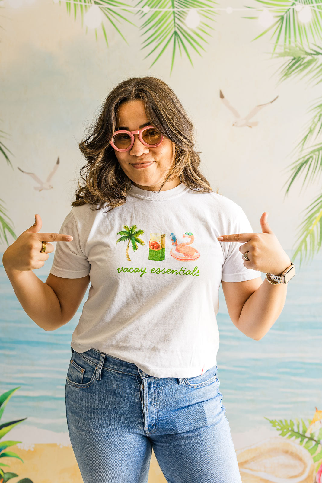 Palmr Style Womens Vacay Essentials Boxy Tee Palm Tree Resort Wear Selfcare T1D