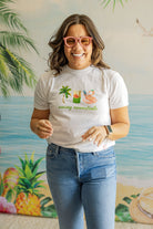 Palmr Style Womens Vacay Essentials Boxy Tee Palm Tree Resort Wear Selfcare T1D