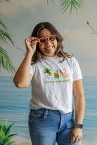 Palmr Style Womens Vacay Essentials Boxy Tee Palm Tree Resort Wear Selfcare T1D