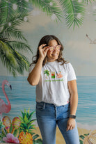 Palmr Style Womens Vacay Essentials Boxy Tee Palm Tree Resort Wear Selfcare T1D