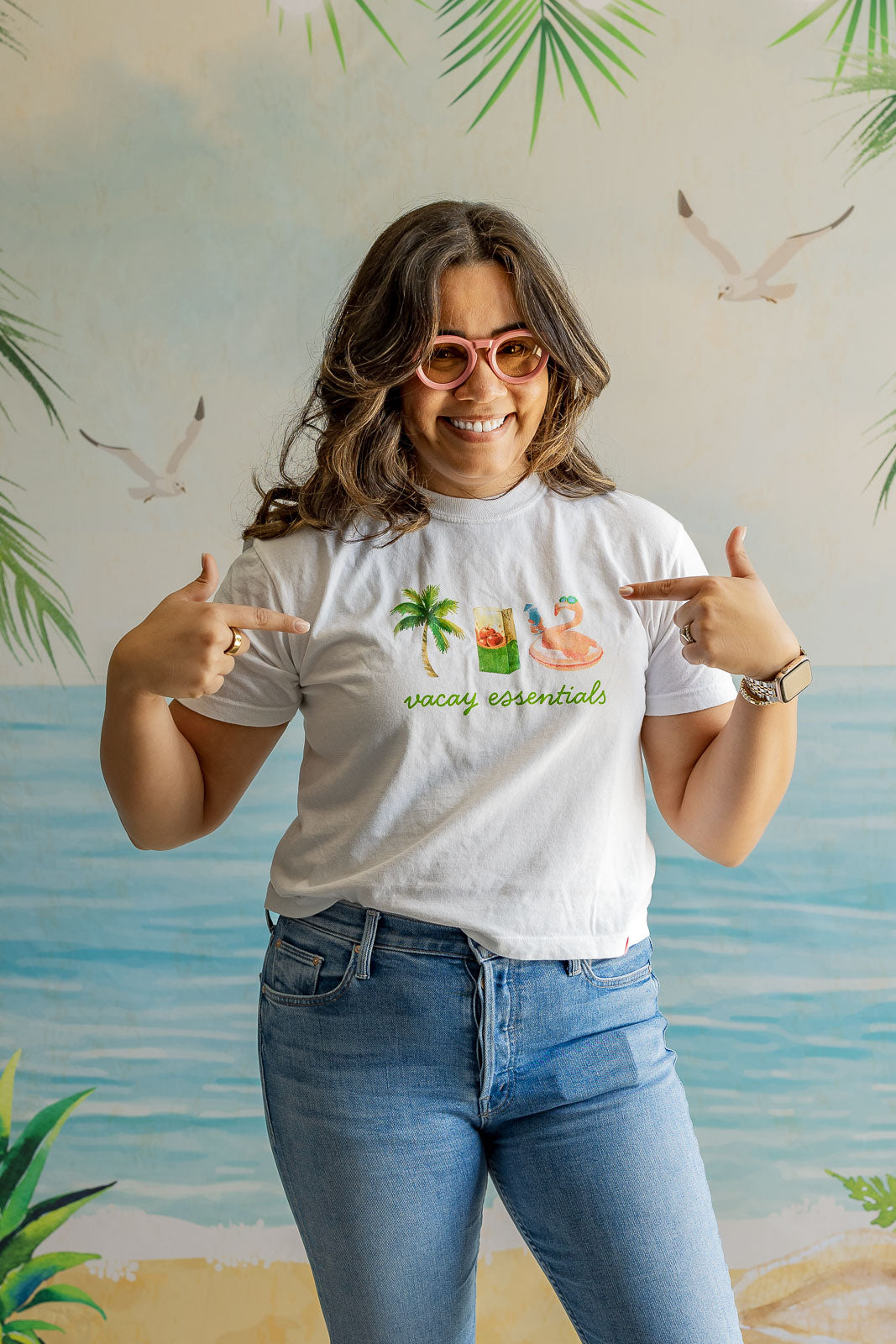 Palmr Style Womens Vacay Essentials Boxy Tee Palm Tree Resort Wear Selfcare T1D