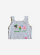 Palmr Style Womens Vacay Essentials Crop Tank Palm Tree Resort Wear Selfcare T1D