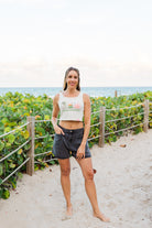 Palmr Style Womens Vacay Essentials Crop Tank Palm Tree Resort Wear Selfcare T1D