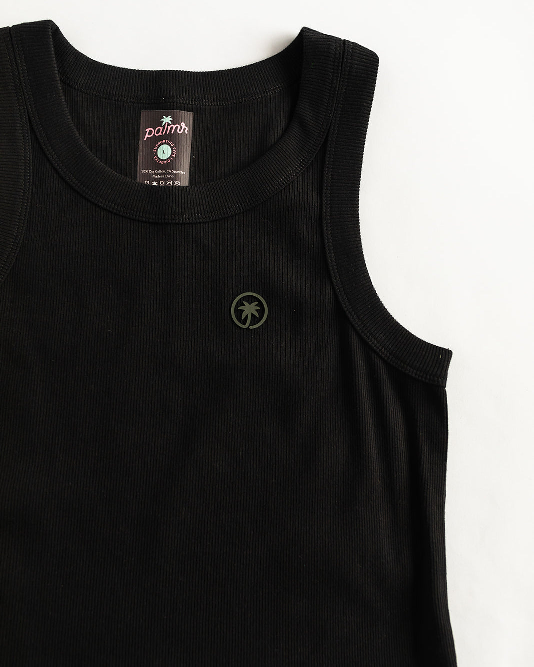 Palmr Style Womens Warrior Black Rib Tank Crop Cropped Athleisure Resort Wear Self-Care T1D