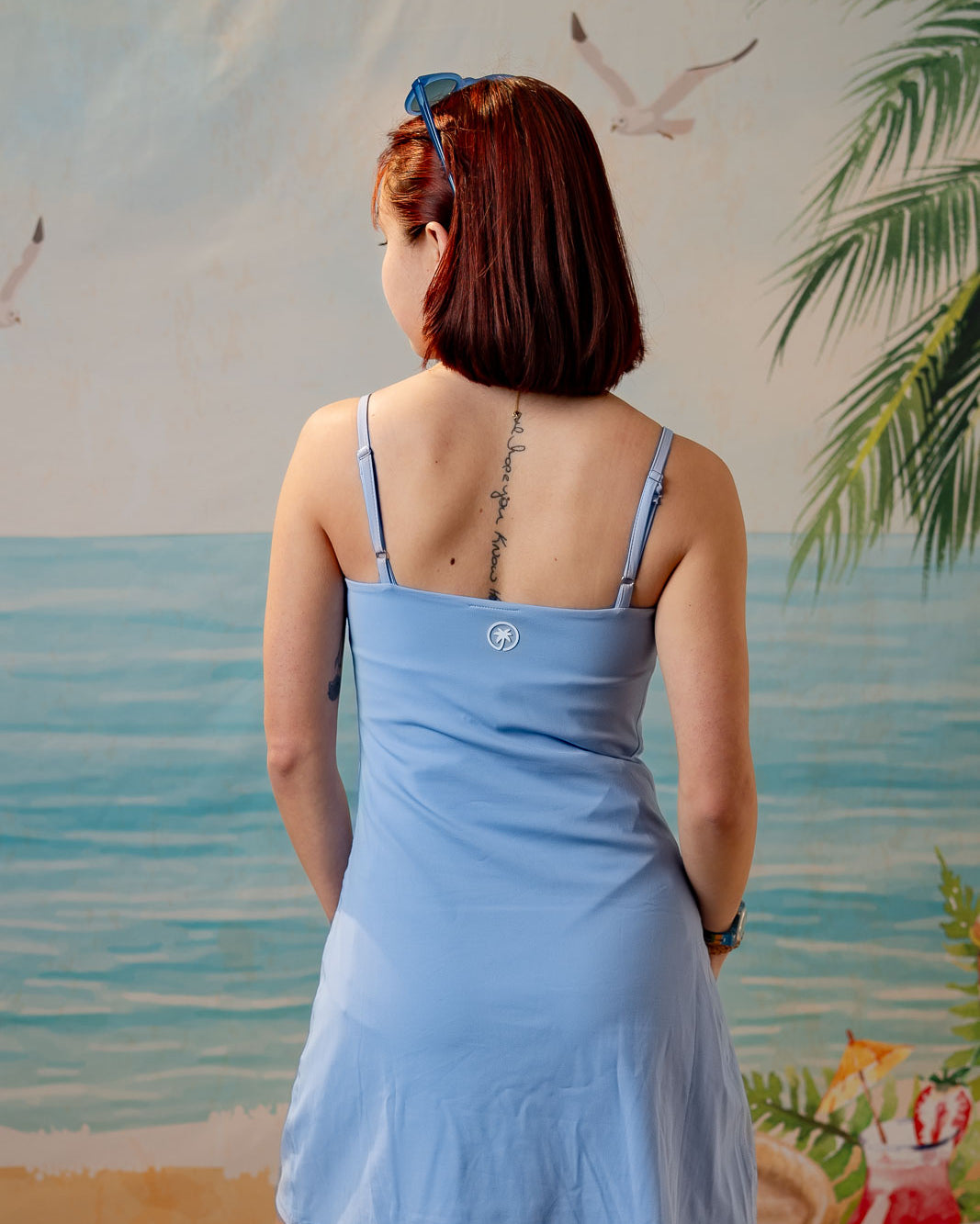 Palmr Style Womens blue haven dress pockets Resort Wear Selfcare T1D