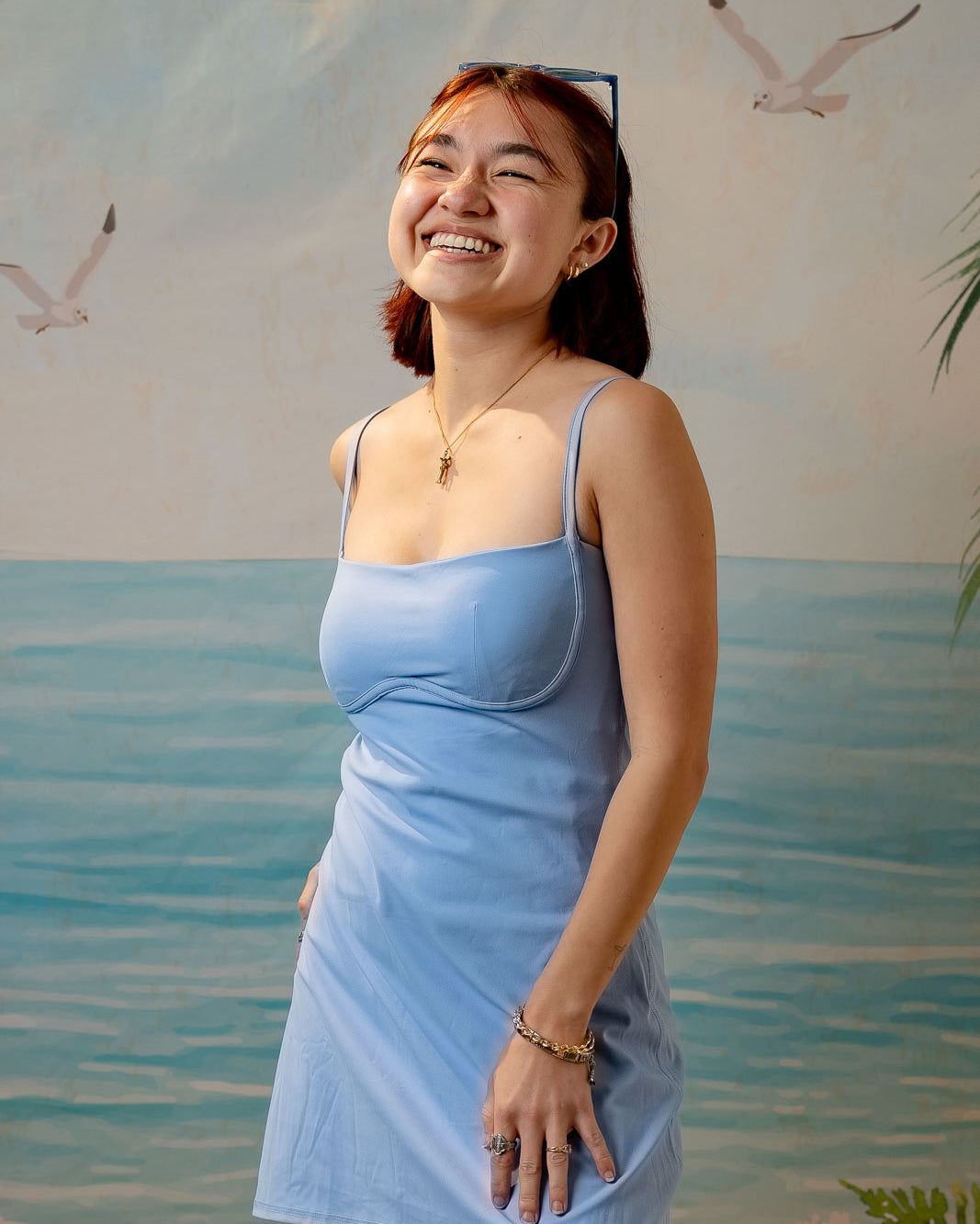 Palmr Style Womens blue haven dress pockets Resort Wear Selfcare T1D