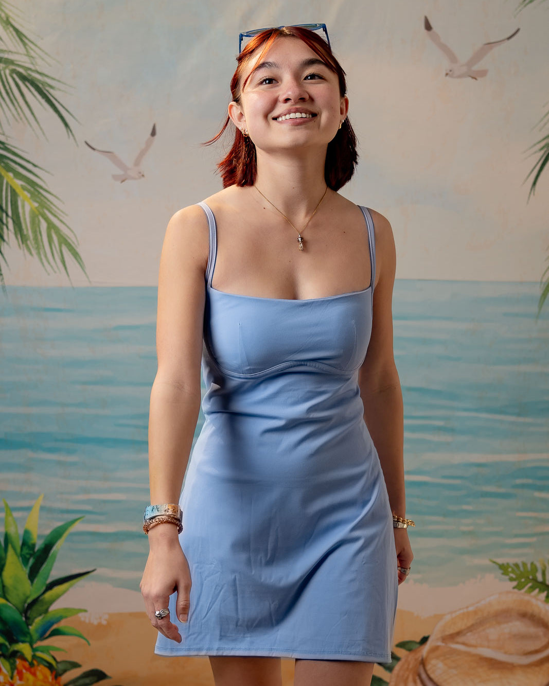 Palmr Style Womens blue haven dress pockets Resort Wear Selfcare T1D