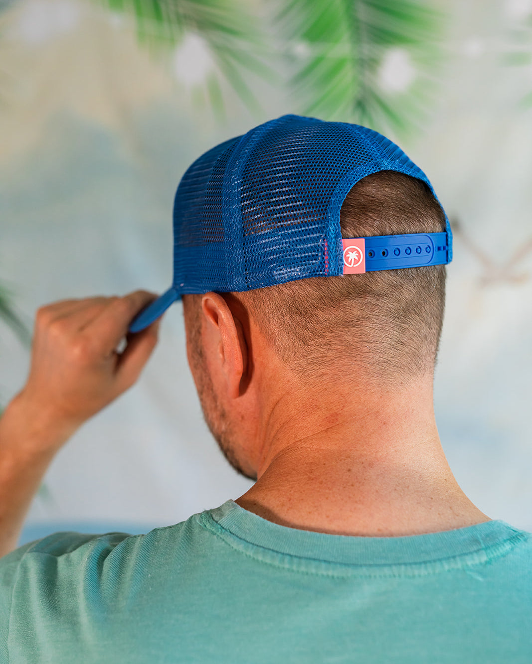 Palmr Style T1D Blue Trucker Hat Resort Wear Self-Care Type 1 Diabetes