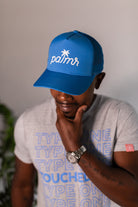 Palmr Style T1D Blue Trucker Hat Resort Wear Self-Care Type 1 Diabetes
