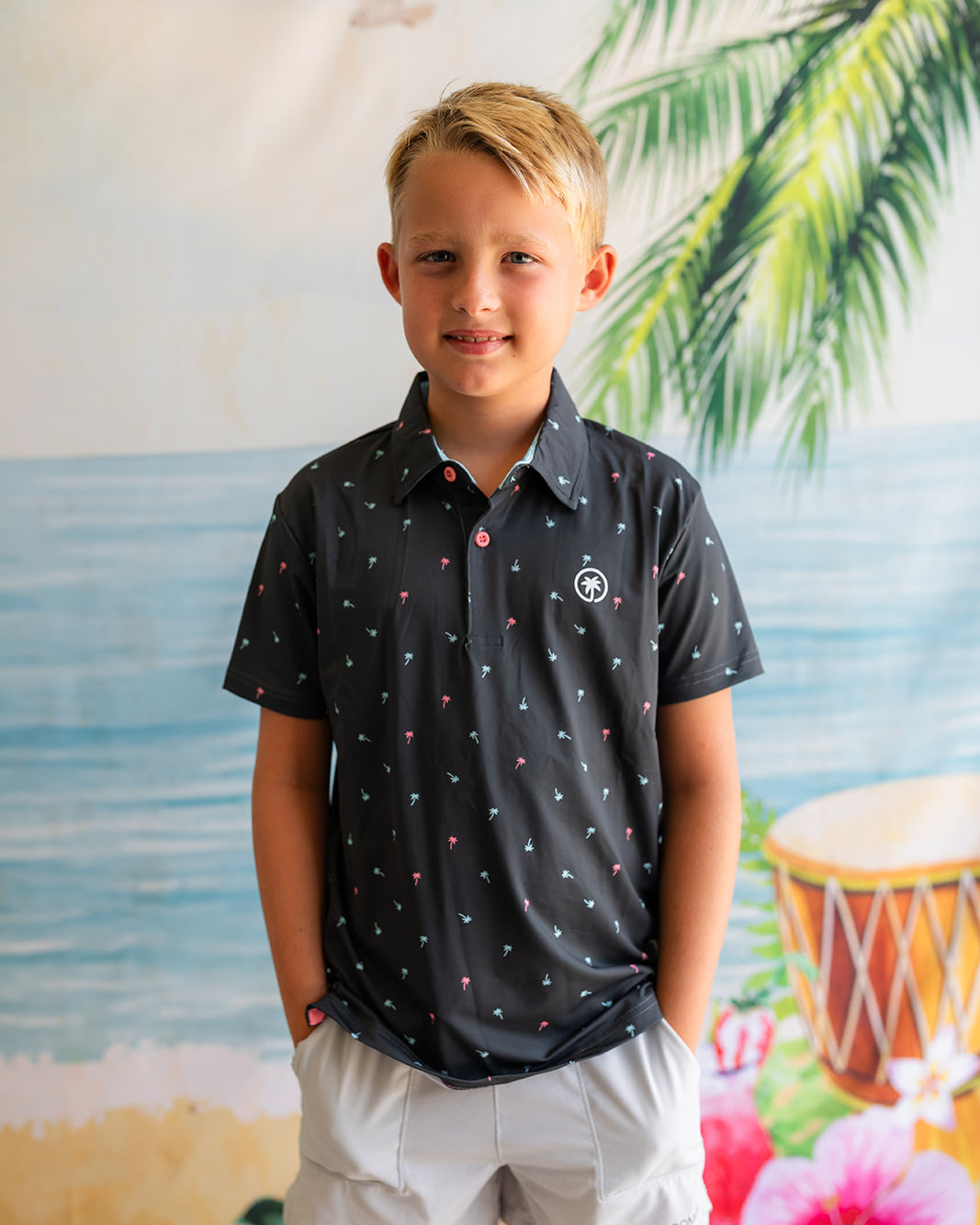 Palmr Style Kids Palm Icon Night Black Palm Tree Resort Wear Self-care T1D