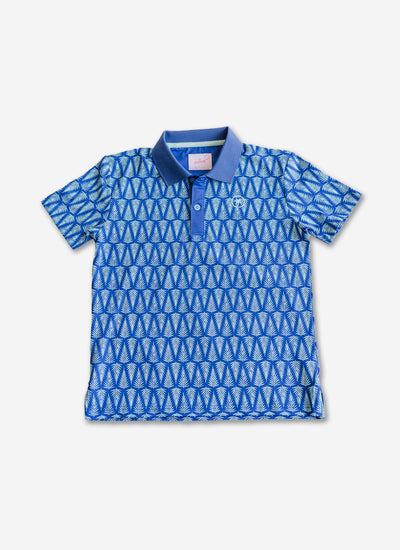 Palmr Style kids T1D Drive Polos Blue Palm Resort Wear Self-care T1D type1diabetes