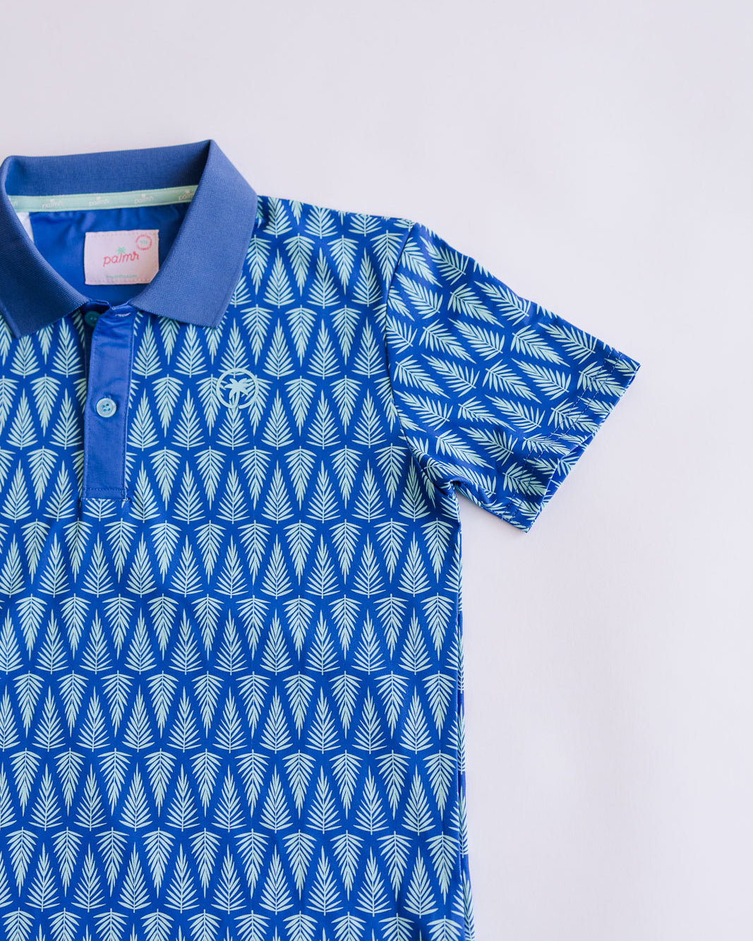 Palmr Style kids T1D Drive Polos Blue Palm Resort Wear Self-care T1D type1diabetes