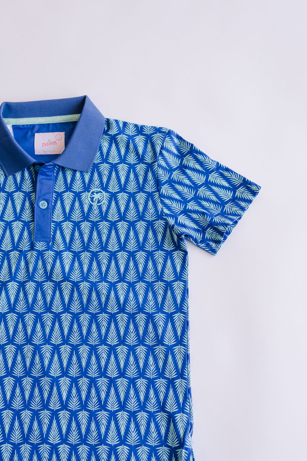 Palmr Style kids T1D Drive Polos Blue Palm Resort Wear Self-care T1D type1diabetes